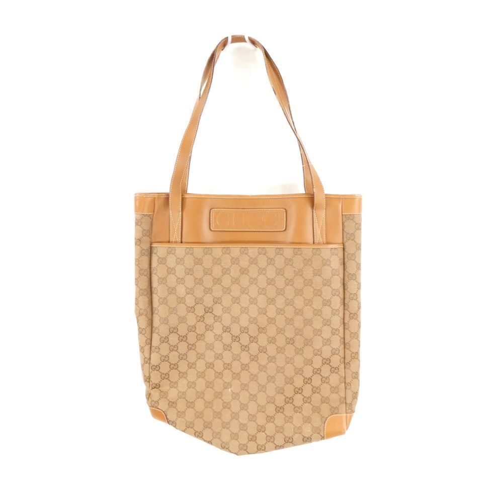 GUCCI tote bag leather GG gold charm
